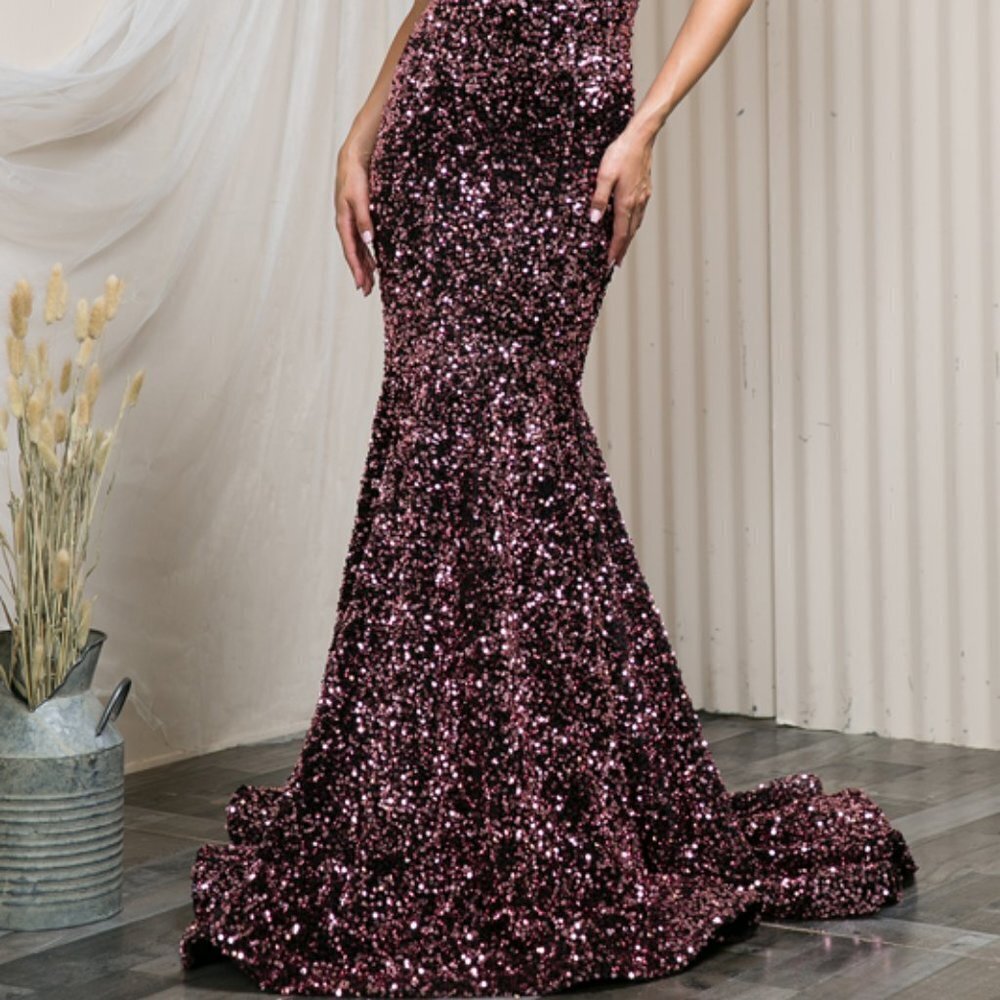 N/A NEW BLACK PINK PARTY PROM SEQUINED SHEATH LONG MAXI Evening Dress AC392